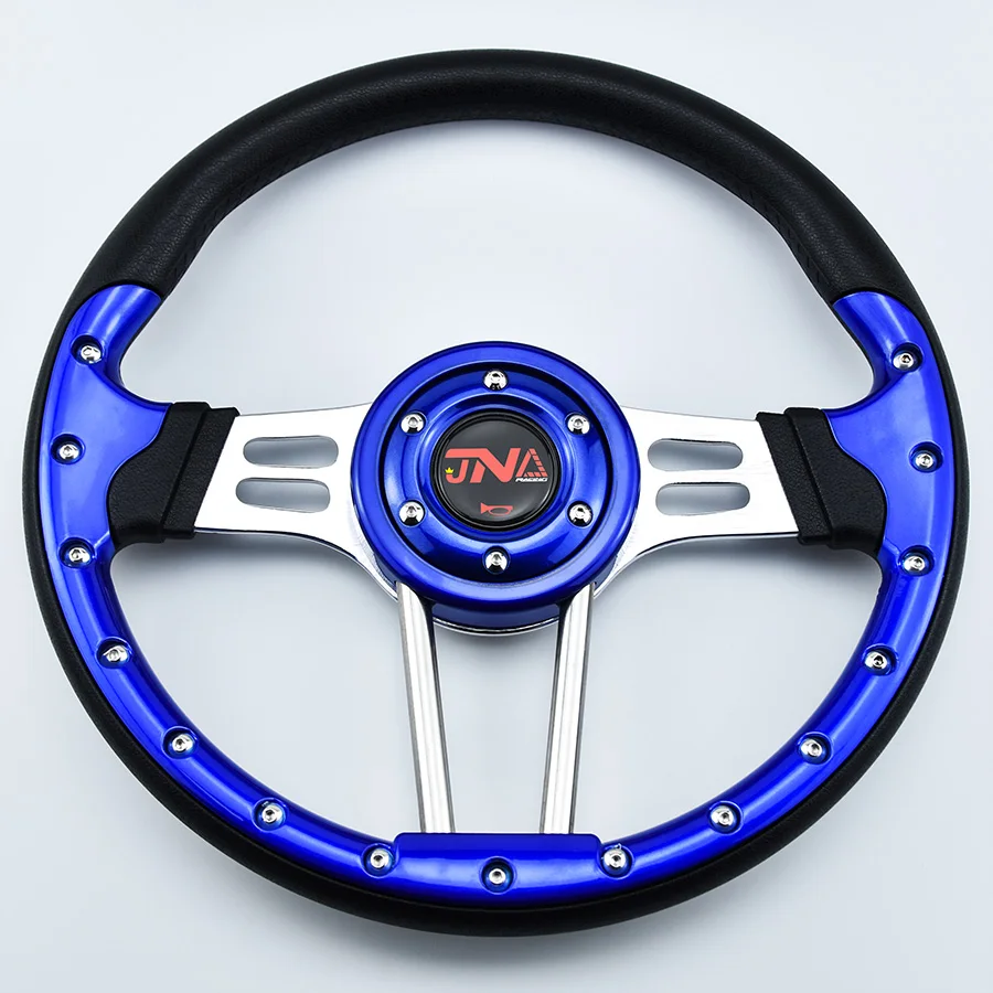 Universal 14 Inch 345mm Blue Car Racing Sport Drifting Steering Wheel