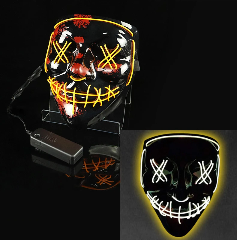 BOKUN Dropship Neon Christmas El Wire Light Up Mask For Party