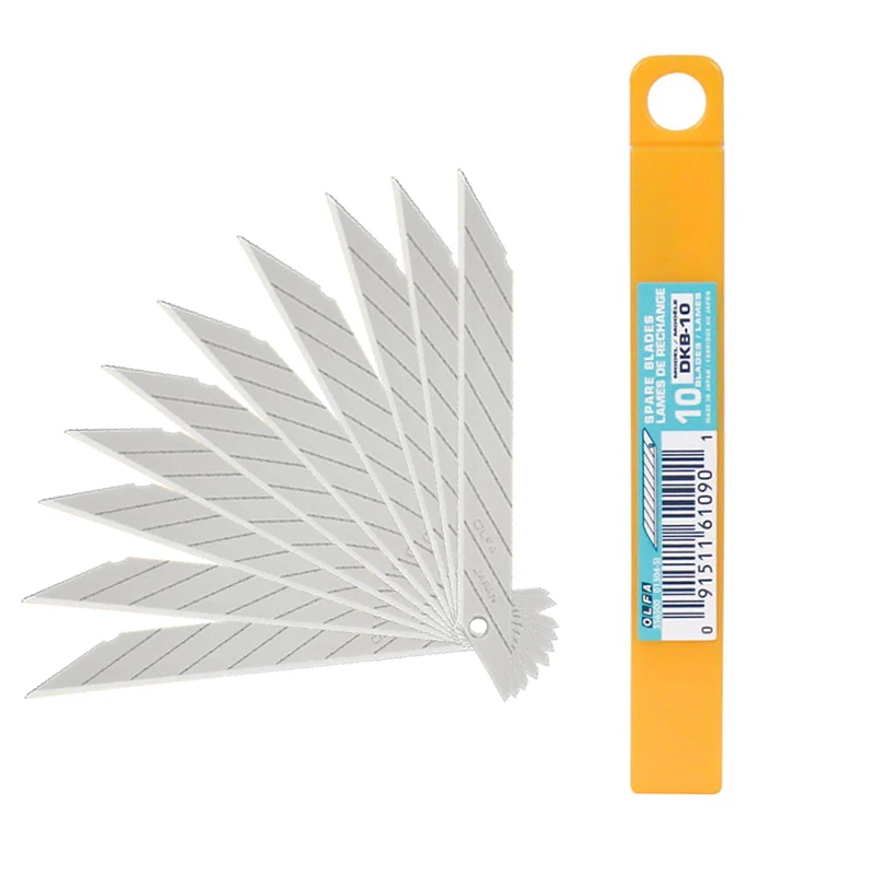 OLFA Japan DKB-10 Small Size 10-Piece Set 9mm Art Cutting Knives 30-Degree Angle Scissors Multifunctional Stainless Steel