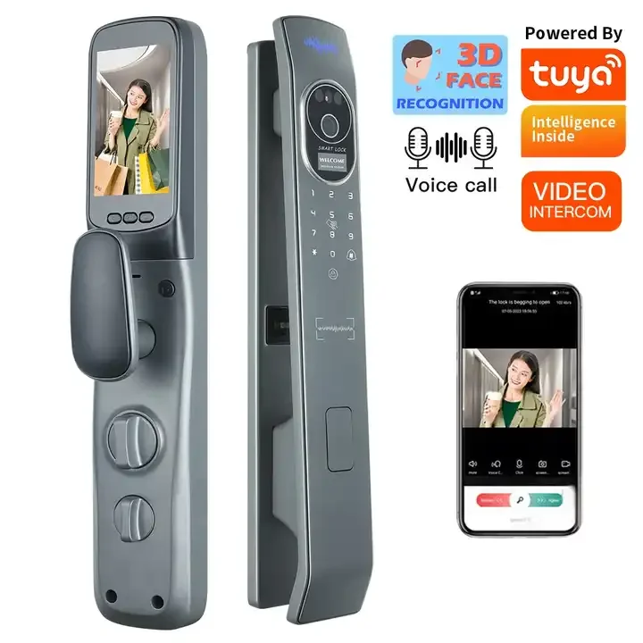 TOPTEQ DJ02 Tuya Zigbee Smart Door Lock Face recognition Fingerprint Door Lock Finger Vein Intelligent Door lock