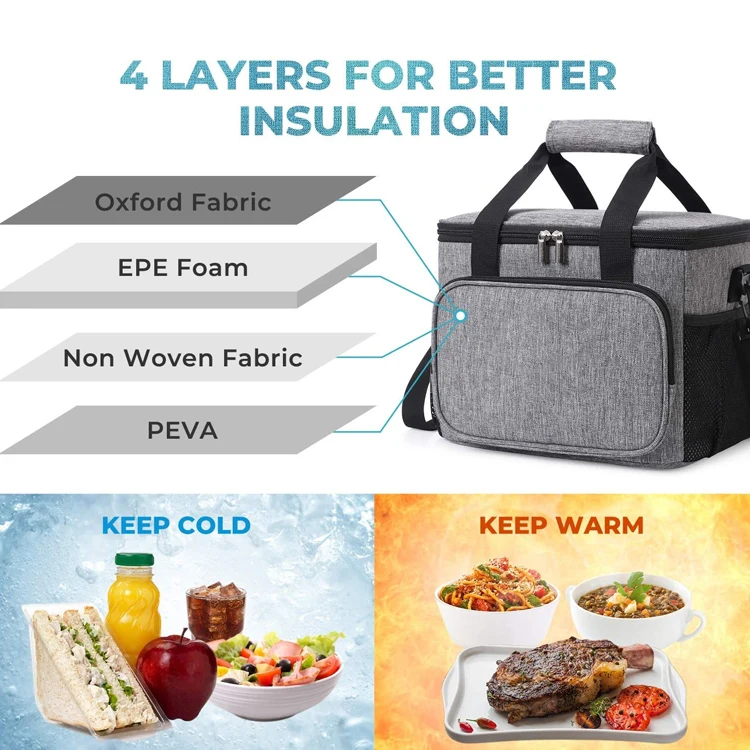 Hot Selling Waterproof Ladies Insulated Lunch Cooler Bags for Outdoor Neoprene Thermal Cooler Lunch Box