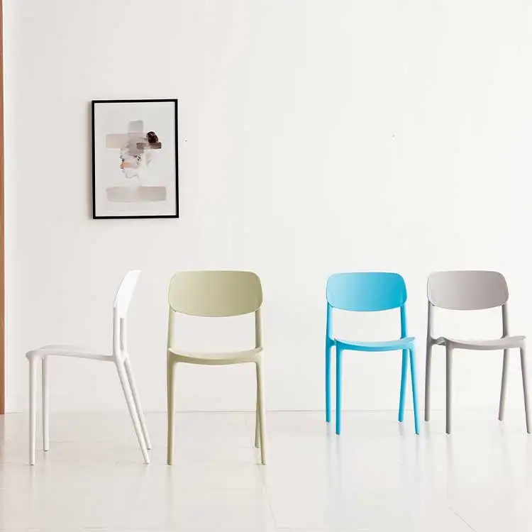 2021 Hot Sale High Quality Wholesale Colorful Minimalist Design Stackable PP Plastic Chairs