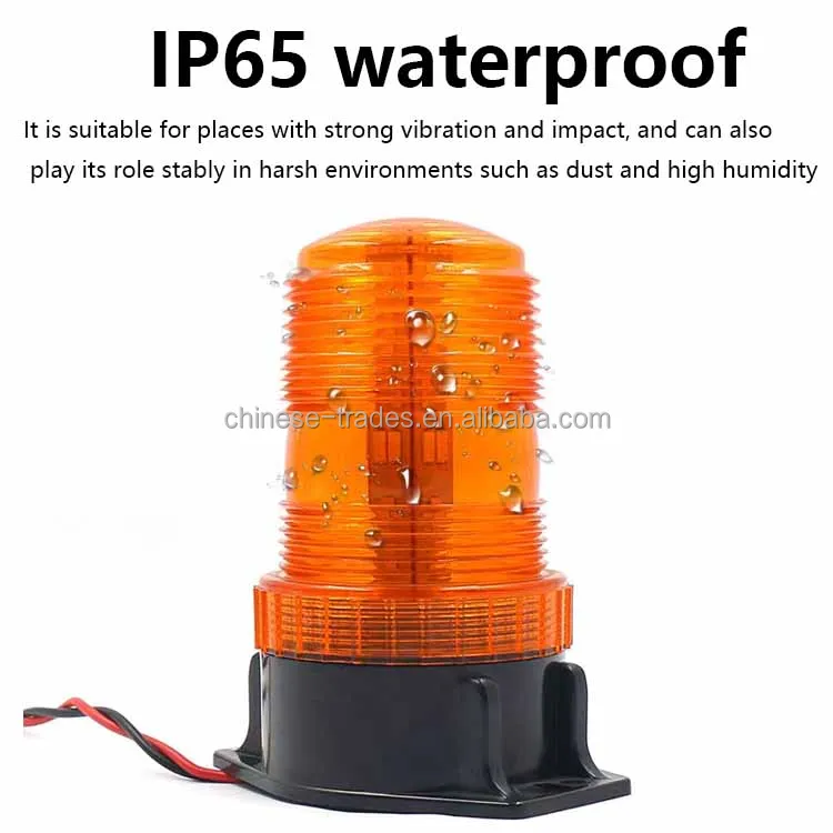 Heavy Duty Vehicles LED Amber Strobe Emergency Flash Beacon,  Magnetic Flashing Forklift Warning Signal Safety Lamp