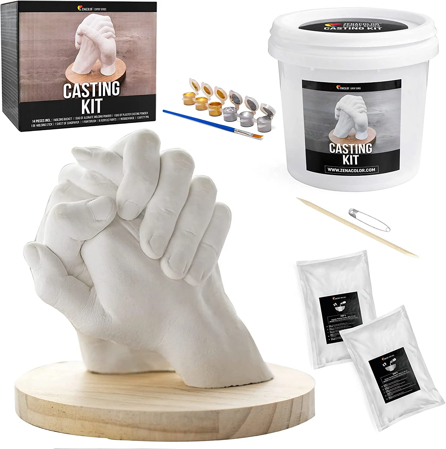 Factory price 3D plaster hand model DIY family hand casting kit for adults&baby alginate molding powder baby casting kit