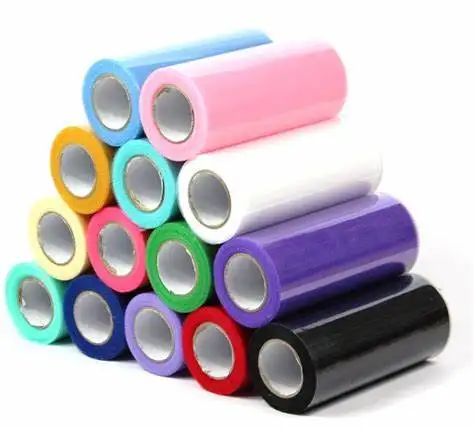 Customizable Wholesale 78colors 6 inch 25 yards polyester hard tulle mesh fabric wholesale