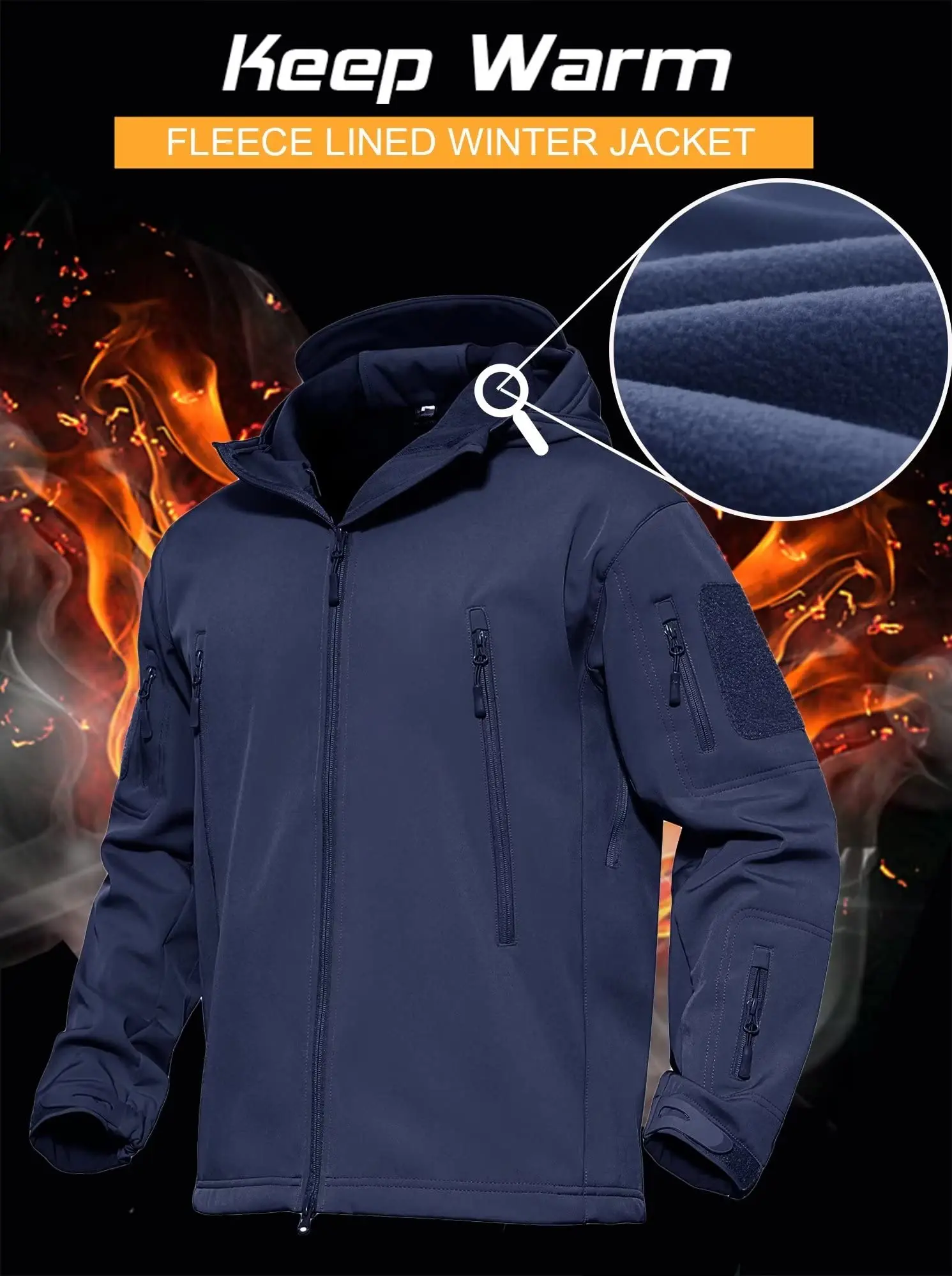 Wind Breaker Jacket Tactical Outdoor Softshell Black Waterproof  Men Hooded Warm Hunting Jacket With Hood
