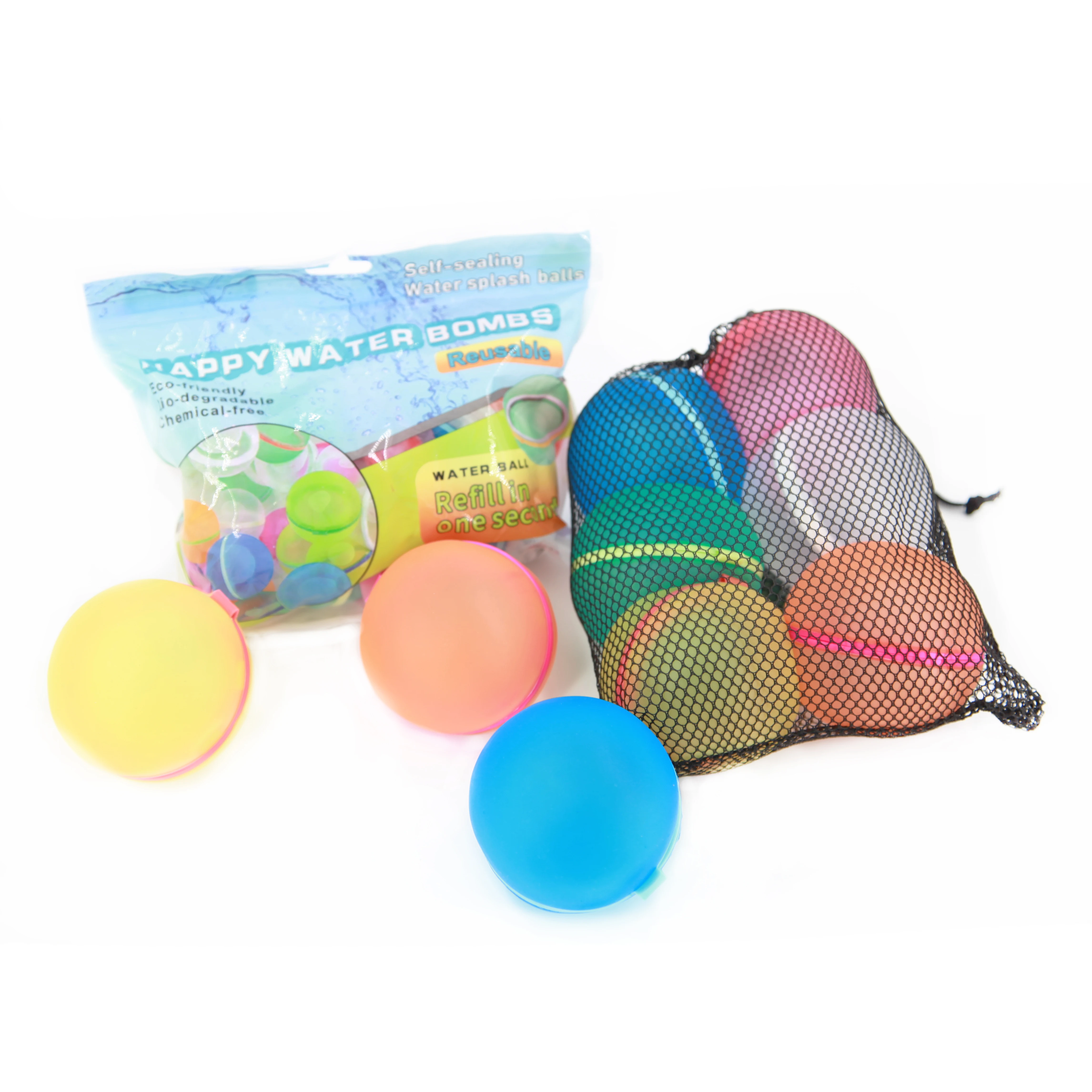 2024 Summer Water Toys Quick Fill Self Sealing Silicone Water Bomb Ball Refill Reusable Water Balloons