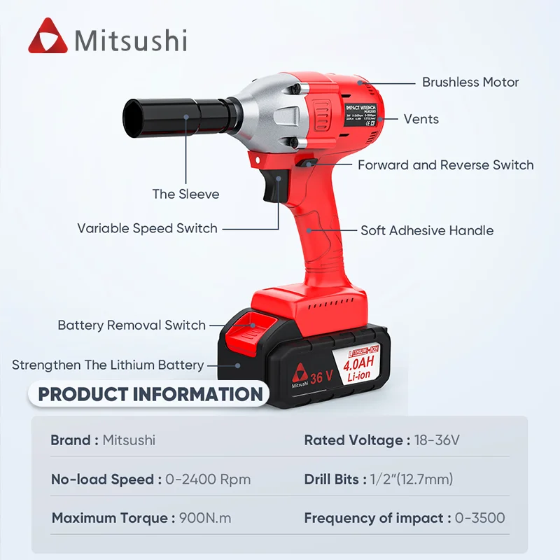 Best Selling Professional wrench set high quality Cordless Impact Wrench efficient work Cordless Impact Wrench