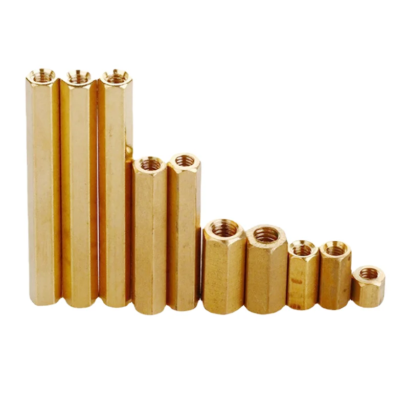 Chassis isolation copper stud female M3 ~ M5 pure double-pass hexagonal side support column nut spot wholesale cop