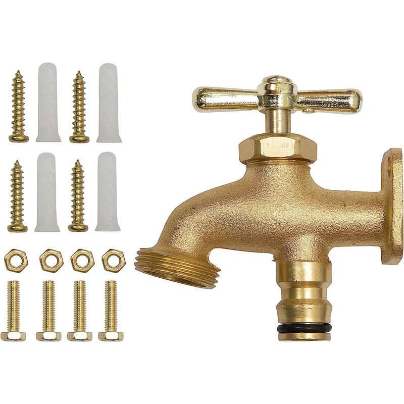 Anywhere Brass Tap Outside Anywhere Tap for Convenient Water Access Brass Hose End Tap for Garden Outdoor Watering