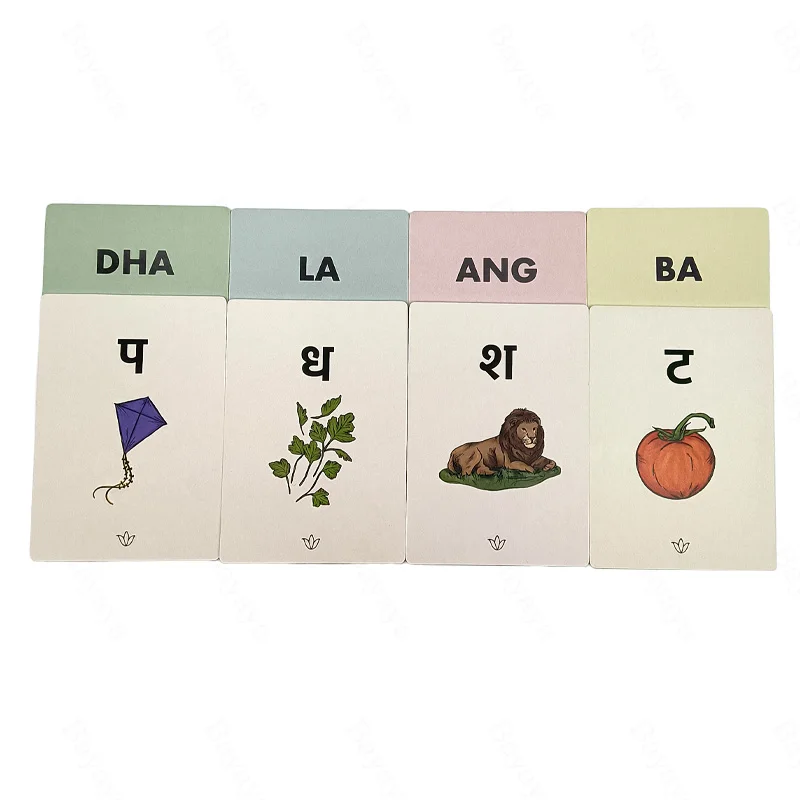 Bayaya Customise Flash Card Kids Vocabulary Learn Hindi Flash Card Educational With Tuck Box