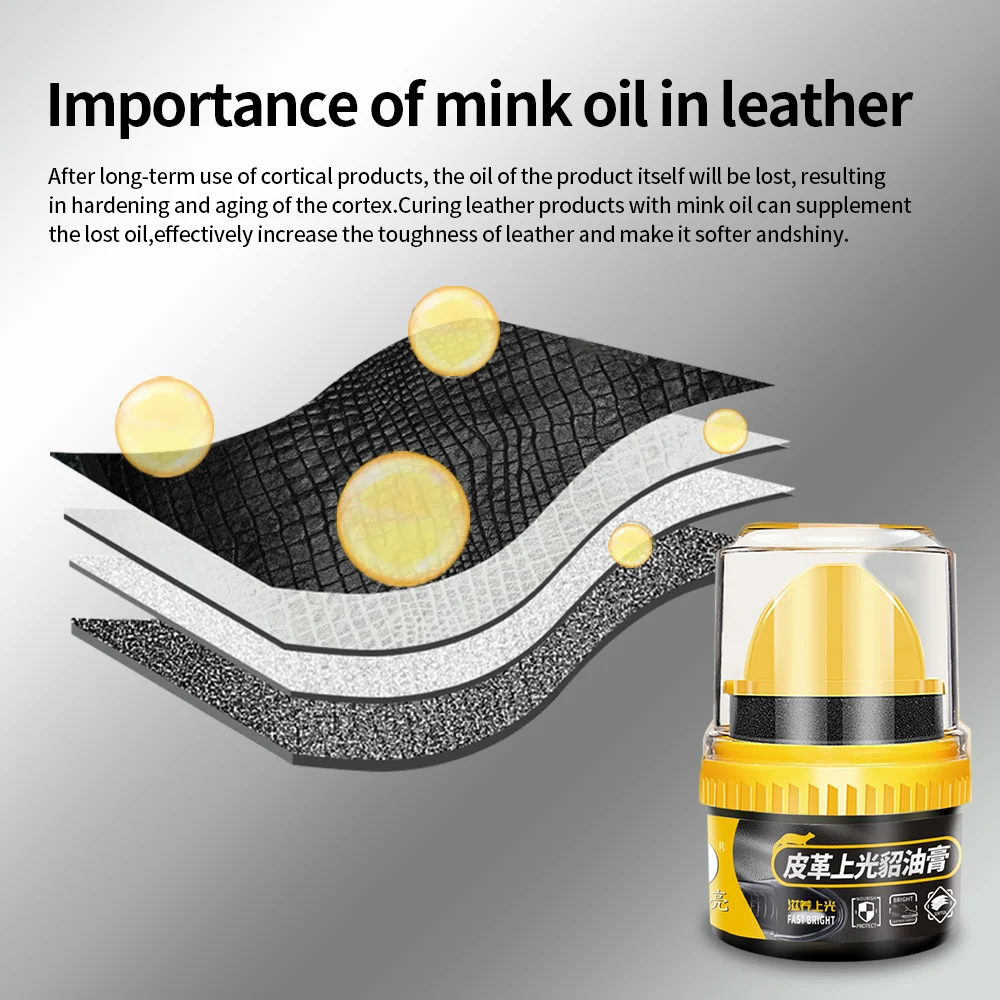 Mink Oil For Leather OEM/ODM Natural Plant Shoe Cream  Colorless Shoe Polish Premium Glazing Oil Conditioner Waterproof
