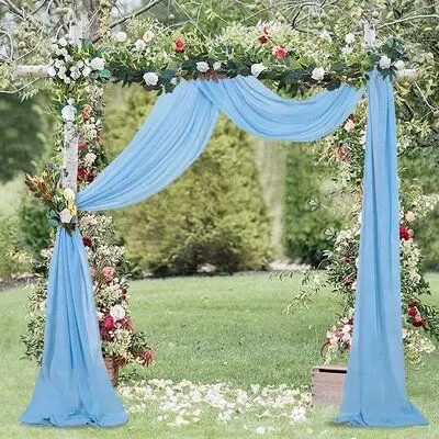 Wholesale dusty rose chiffon drape curtains wedding ceiling arch drapes