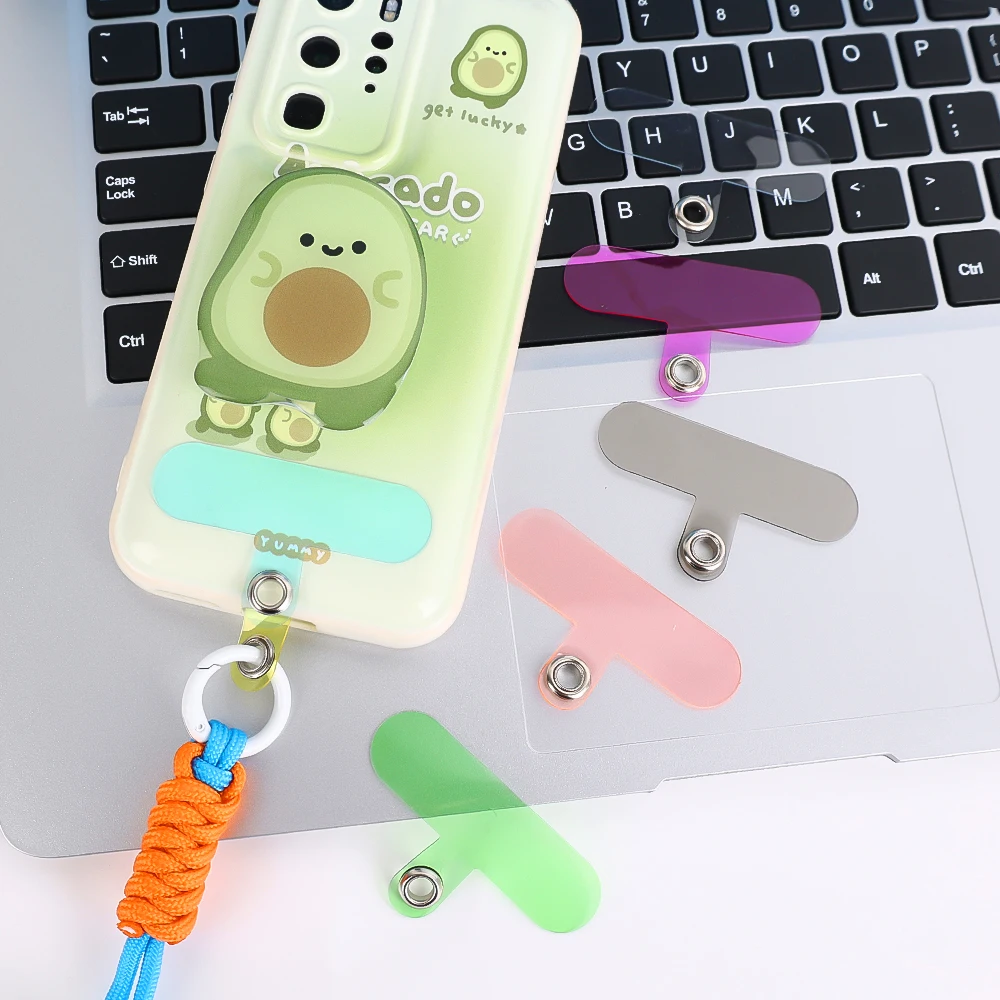 Transparent Mobile Phone Lanyard Strap Patch Card Matte Clear Replacement Fixed Card With Lanyard Hole Tether Tab