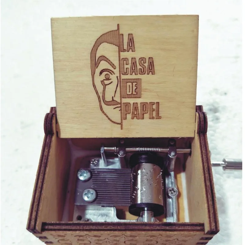
The Paper House Wooden Music Box Bella Ciao Music Box, 18 Note Mechanism Antique Carved Musical Box Toy Best Gift 