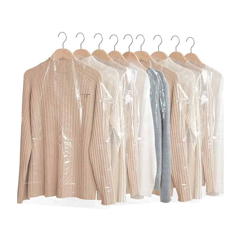 Clear Garment Bags Clothes Covers Protecting Dusts Dustproof Hanging Suit Dress Jacket Dry Cleaners & Home Storage Clothing