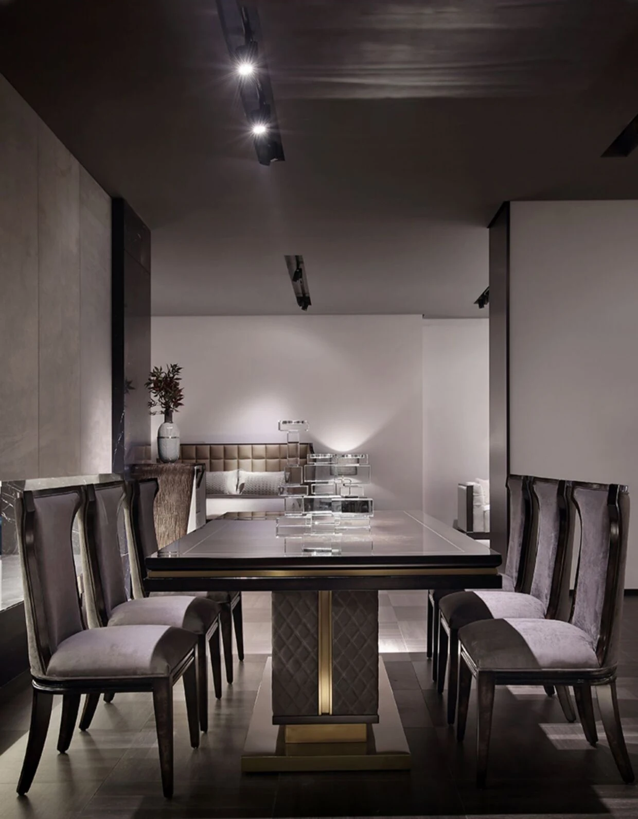 Italian Light Luxury Marble Table Rear Modern Villa Large-scale Long Meal Table Restaurant Furniture Customization