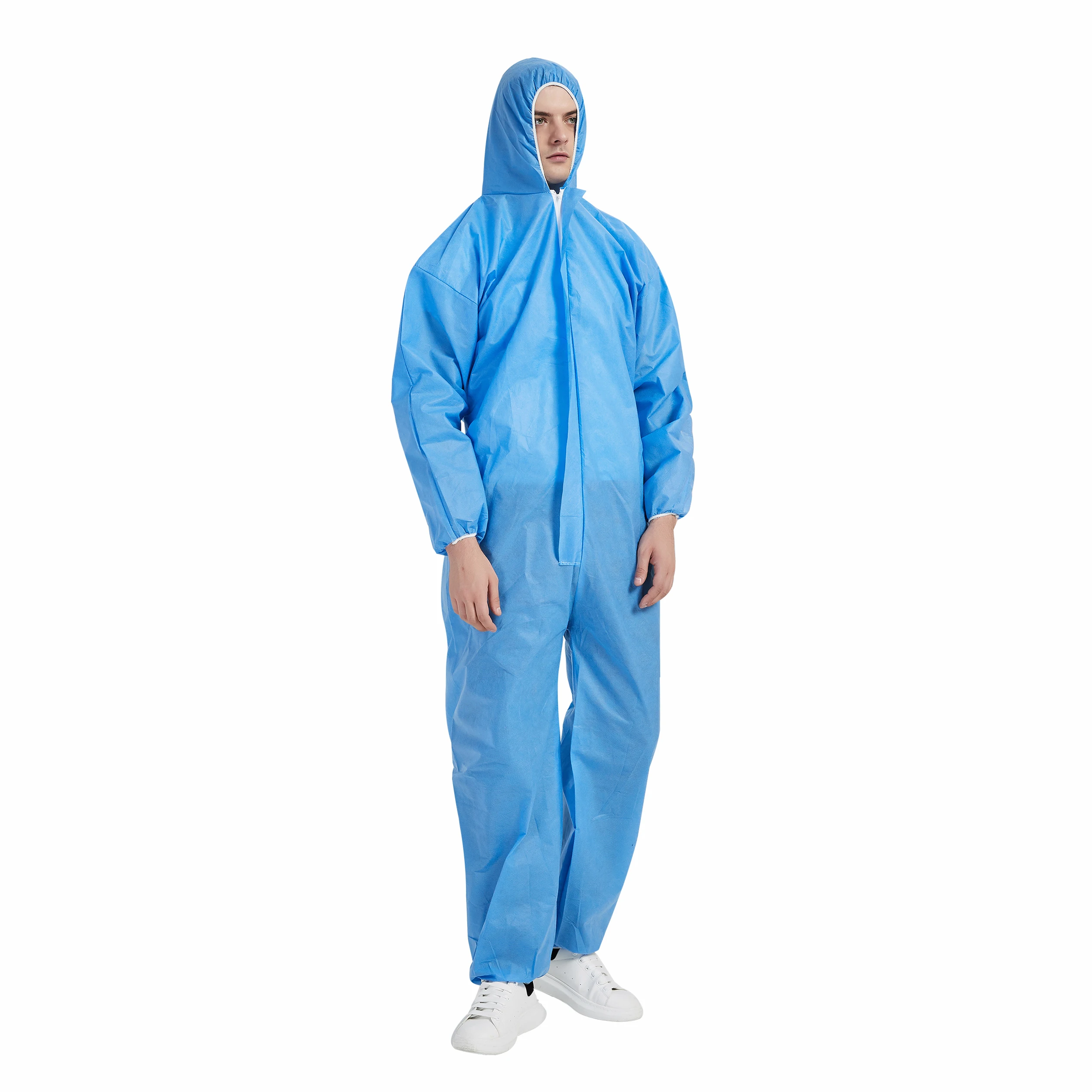SMS PP Nonwoven Coverall Suit For Painting Disposable 50gsm Microporous Coverall Clean Room