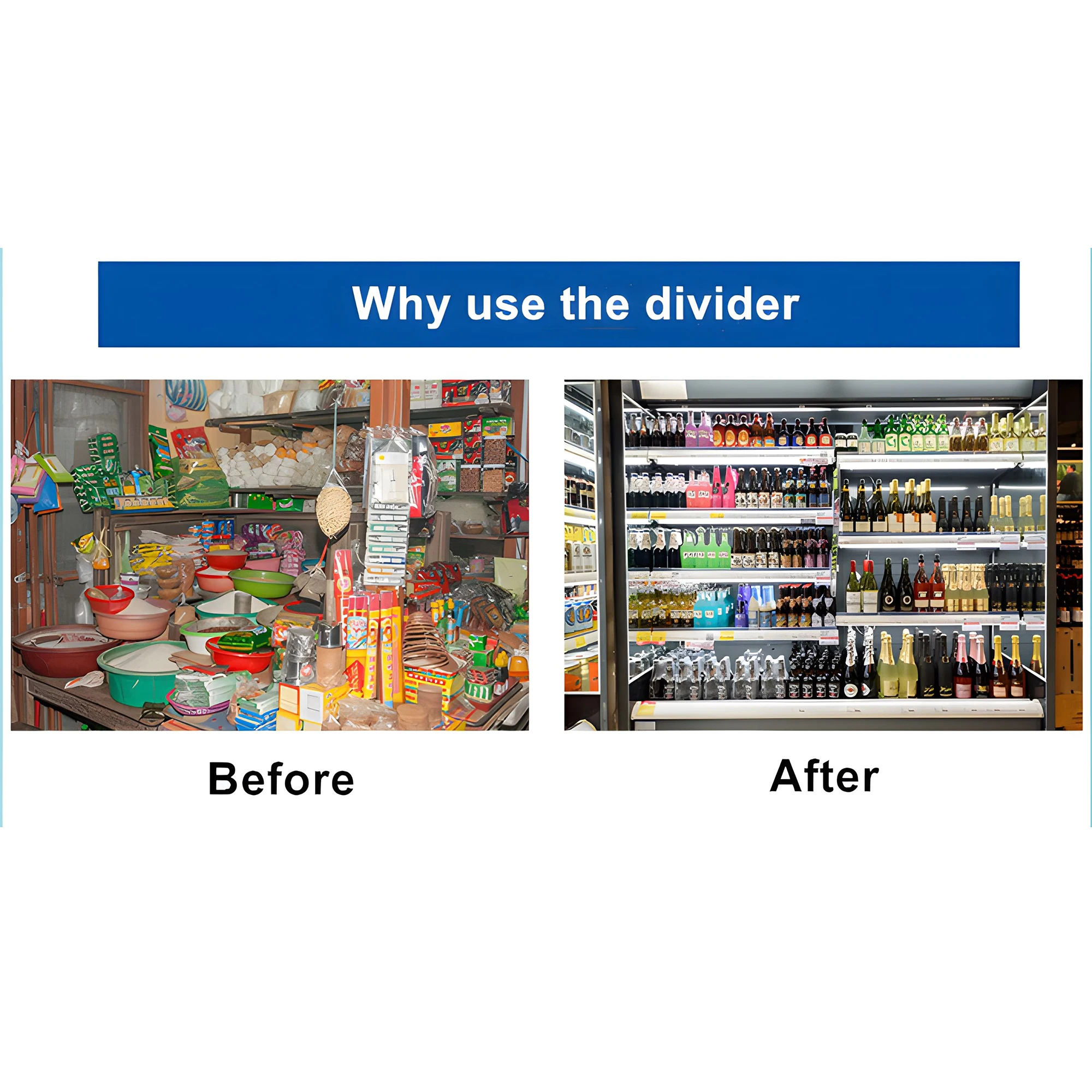 Good Price 5pcs Clear Acrylic Shelf Divider with Magnet Strip L Shape Separator Clear Shelf Divider