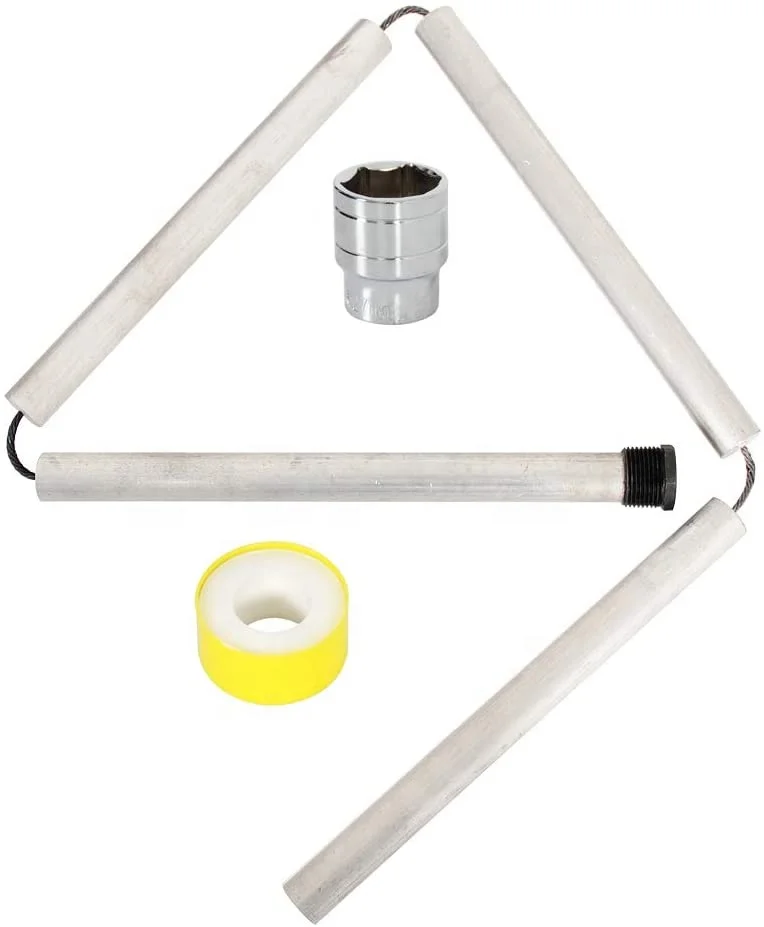 RV water heater magnesium anode rod packed with PTFE tape and sticker