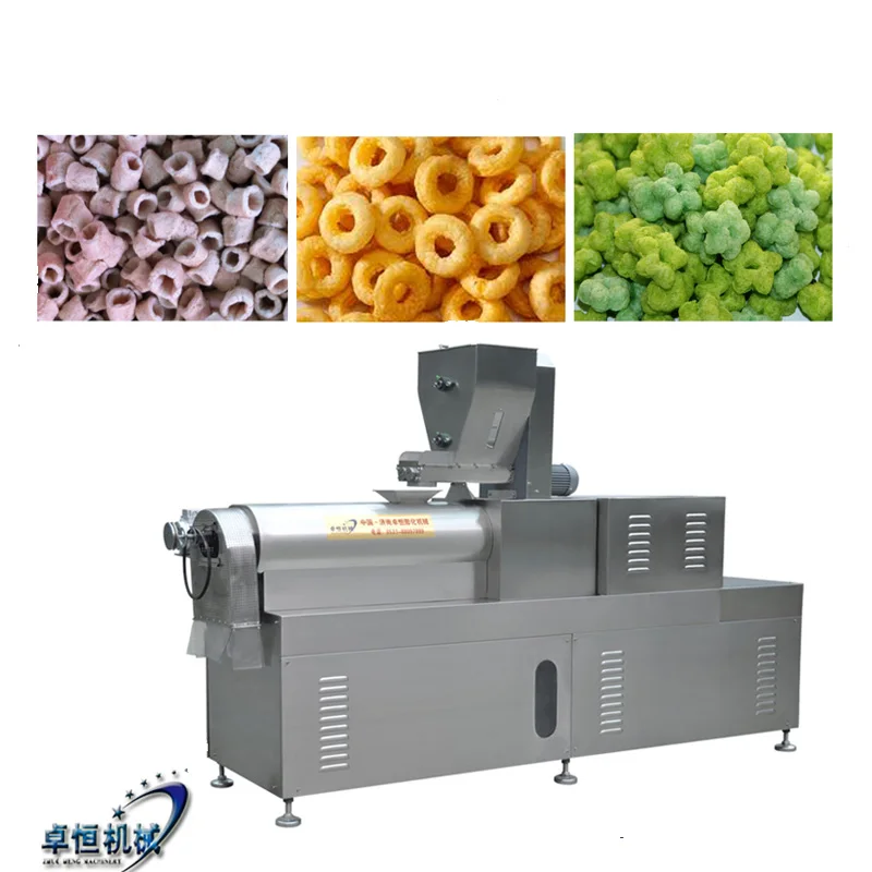 small automatic corn flour snack food extruder puffing making processing machine for food factory