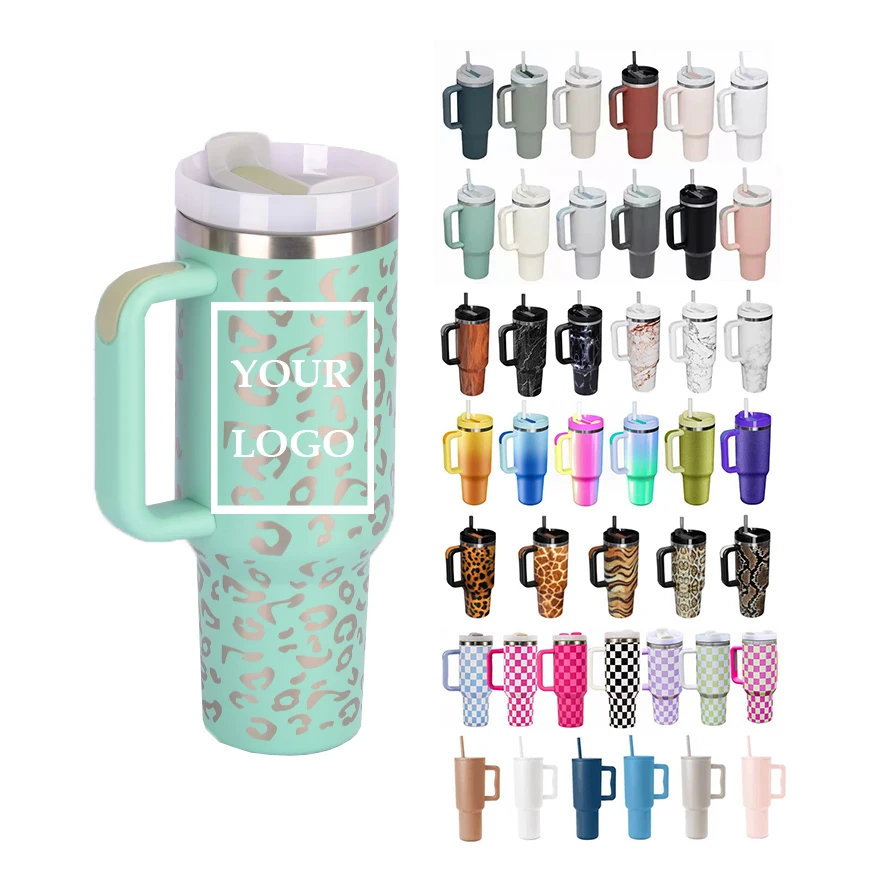 Wholesale 40oz Leopard Print 304 Stainless Steel Double Wall Vacuum Insulated Stainless Steel Coffee Tumblr Cup
