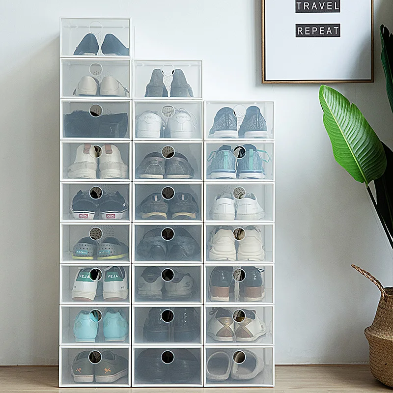 
Wholesale Cheap Foldable Clear Shoes Storage Boxes Organizer Plastic Storage Box Stackable 
