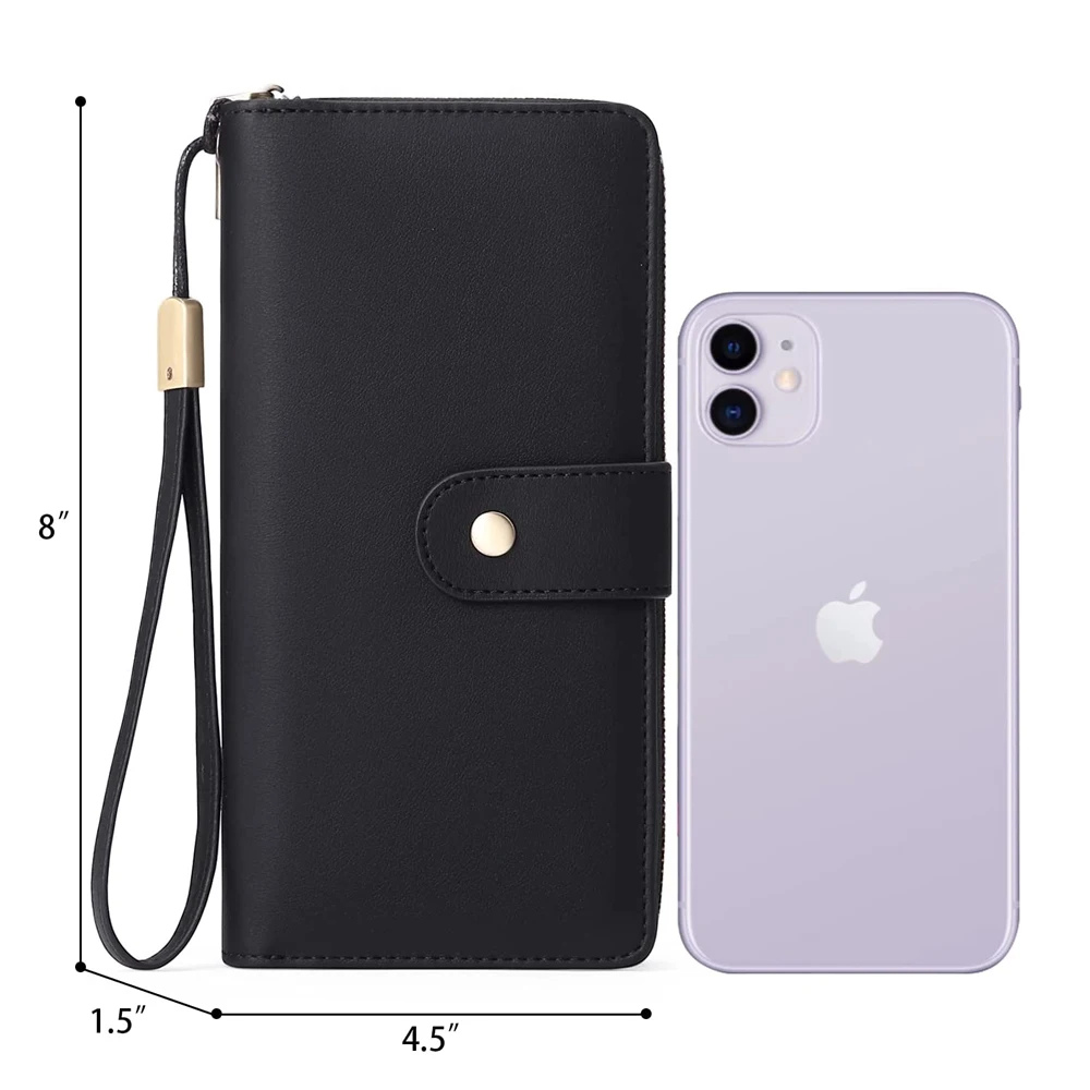 Роскошный персонализированный женский длинный кошелек ручной работы из натуральной кожи, тонкий кошелек, вместительный кошелек для карт, кошелек на молнии