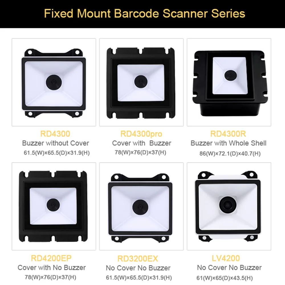 LV4300pro-TTL232/USB Fixed Mount Barcode Scanner White LED  QR Payment Embedded 1D 2D Reader for Bus Validator Vending Machine