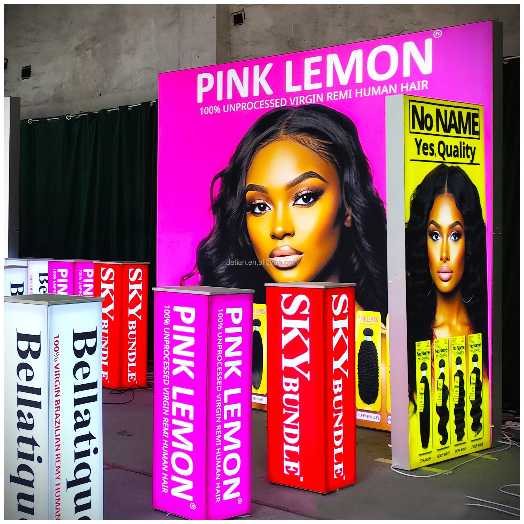 Custom exhibition booth stand portable reusable high quality led backlit seg frameless light box trade show display