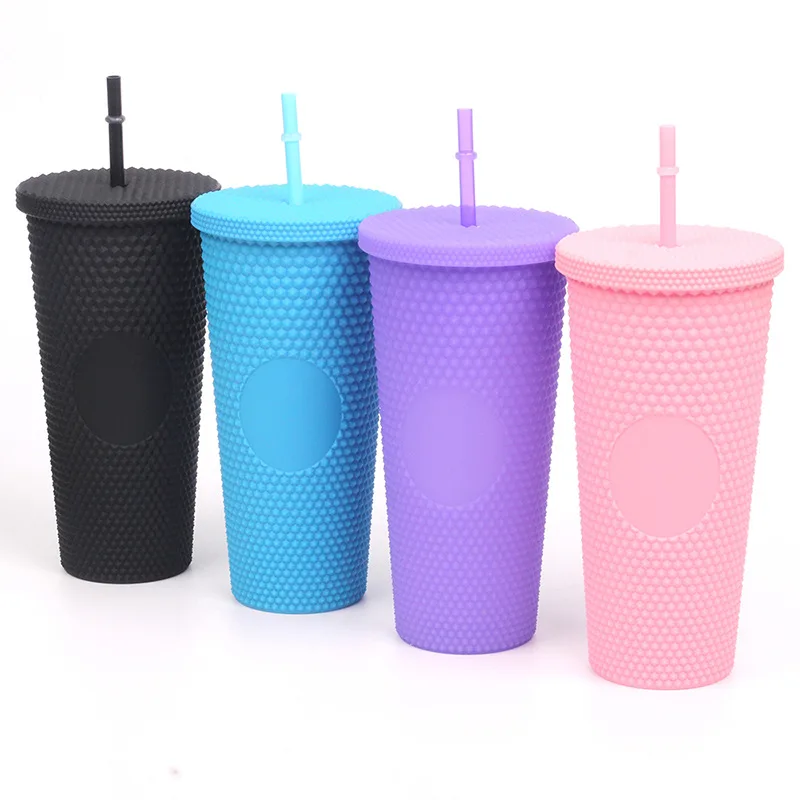 Creative Durian Cup Large Capacity Double Plastic Straw Cup Hand Cup
