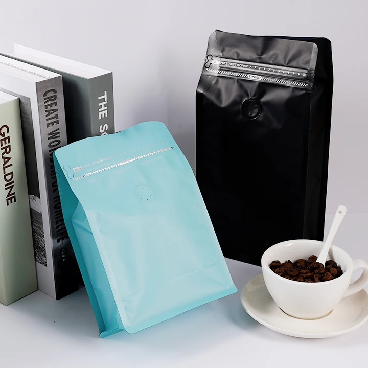 Chinese Factory Eight Sides Seal Coffee Tea Packaging Bag Plastic Zipper Stand Up Pouch Aluminum Foil Bags Wholesale