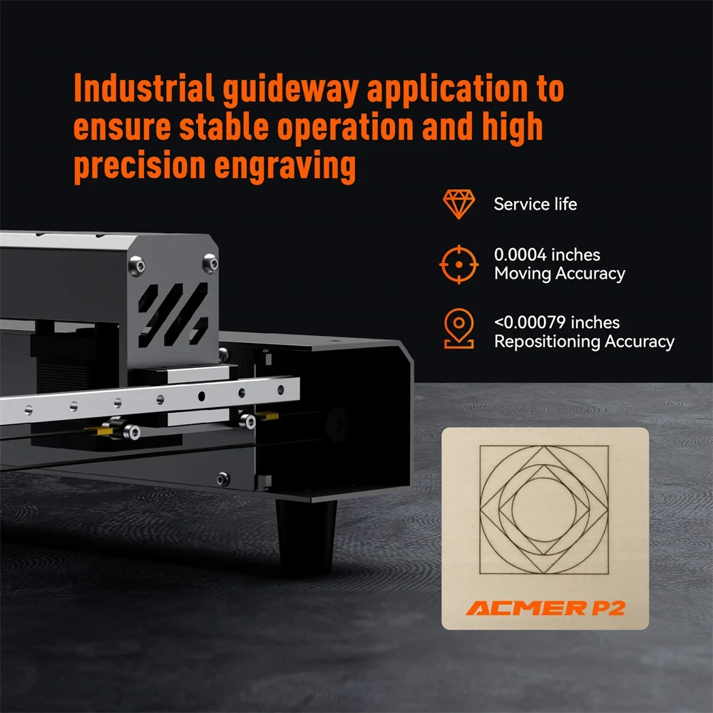 ACMER P2 33W Portable Mini 3d Small Diy Laser Engraving Machine Cutting For Metal Leather Glass Jewelry Wood Crystal Acrylic