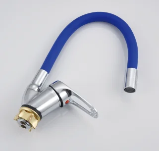 Single Lever Deck Mounted Goose Neck Color Silicon Spout Zinc alloy Aerator Kitchen Faucet