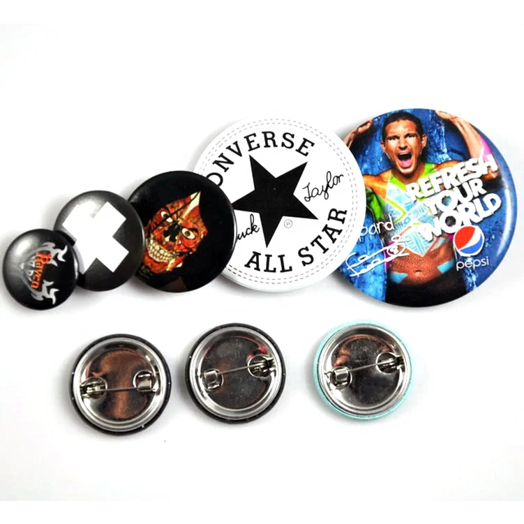 Gooda factory logo custom pin badge button round 25/30/38/40/50/55/58/65/70/75mm safety pins