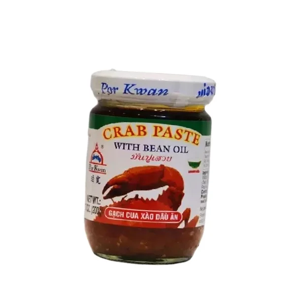 No.1 Seafood Condiment of Crab Paste in Soya Bean Oil by Por Kwan for Daily Eat with Hot Rice and Cooking Product of Thailand