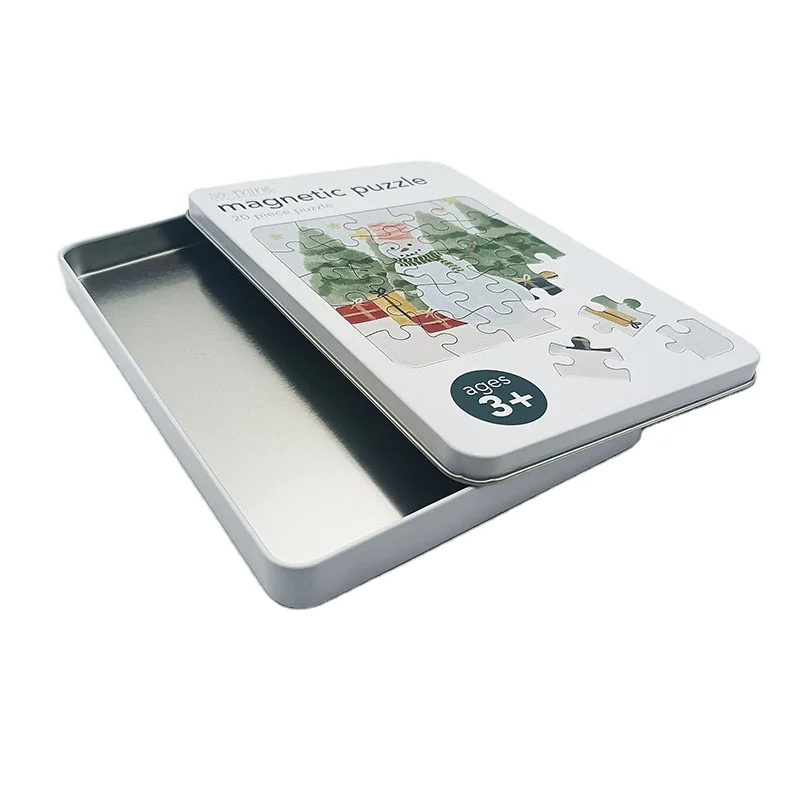 OEM Factory Custom Children Jigsaw Metal Tin Box Custom Packaging