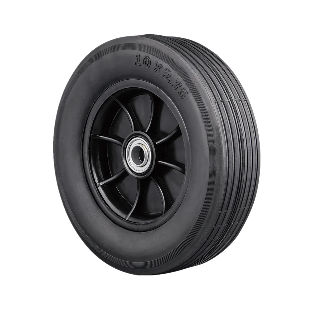 Solid rubber wheels 10x2.75 for push cart, generator, wheelbarrow