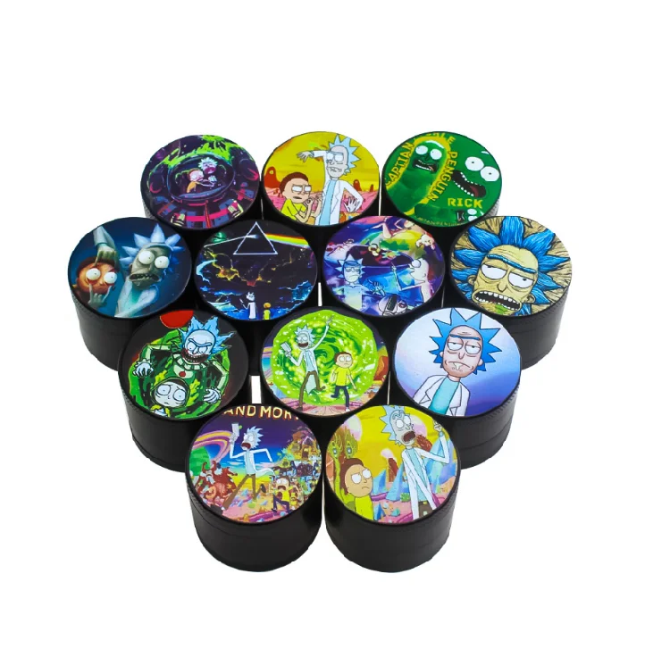 
Wholesale Funny Graphic 4 Layers Mini Portable Smoking Weed Tobacco Herb Grinder Cigarette Accessories 