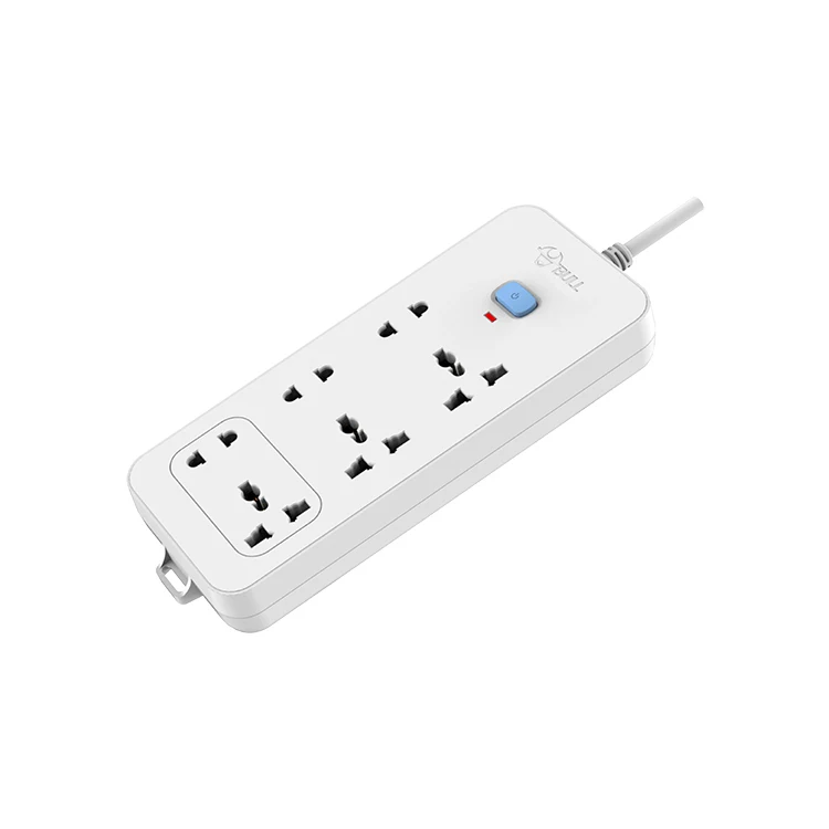 Hot sell Cambodia EU standard 6 way 5 m power cord  electric plugs sockets dc surge protector