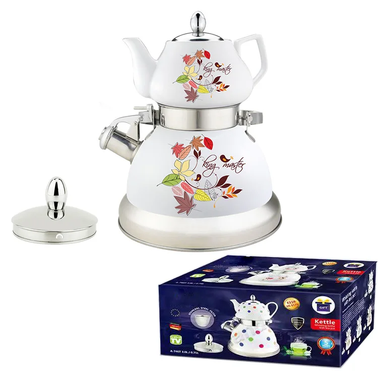 3L electric gas kettle tea maker Double Glass ceramic printing Tea pots kettle Container  Kitchen Tools & Gadgets
