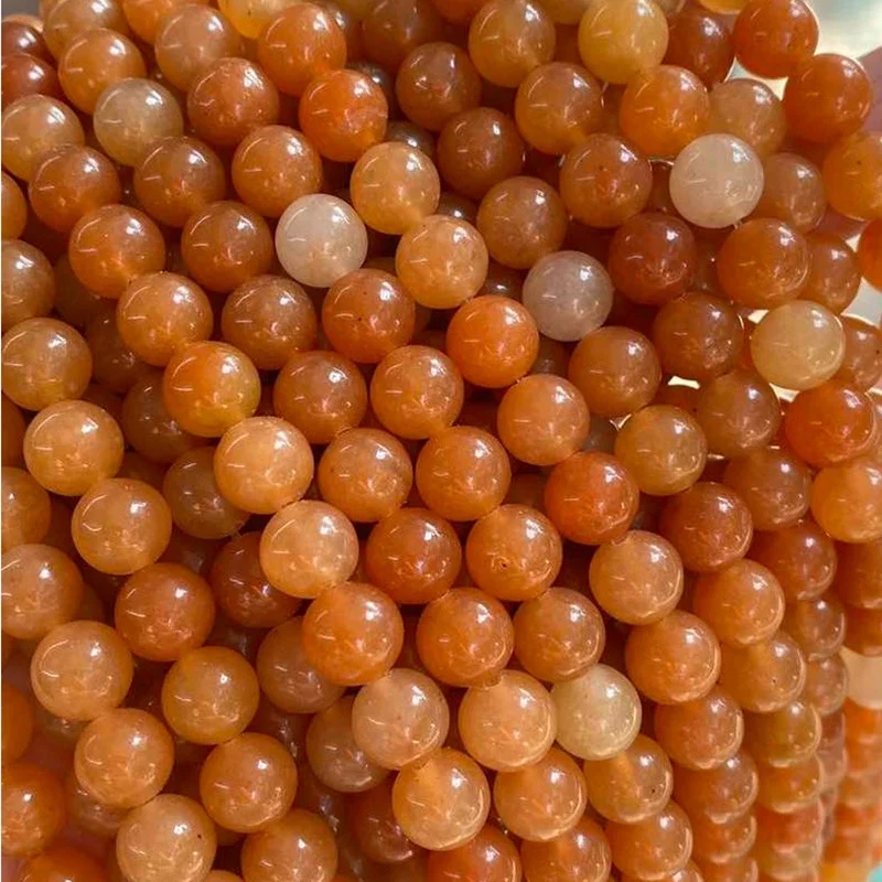 Wholesale natural gemstone beads 4/6/8/10/12mm smooth round red aventurine loose beads for diy jewelry making
