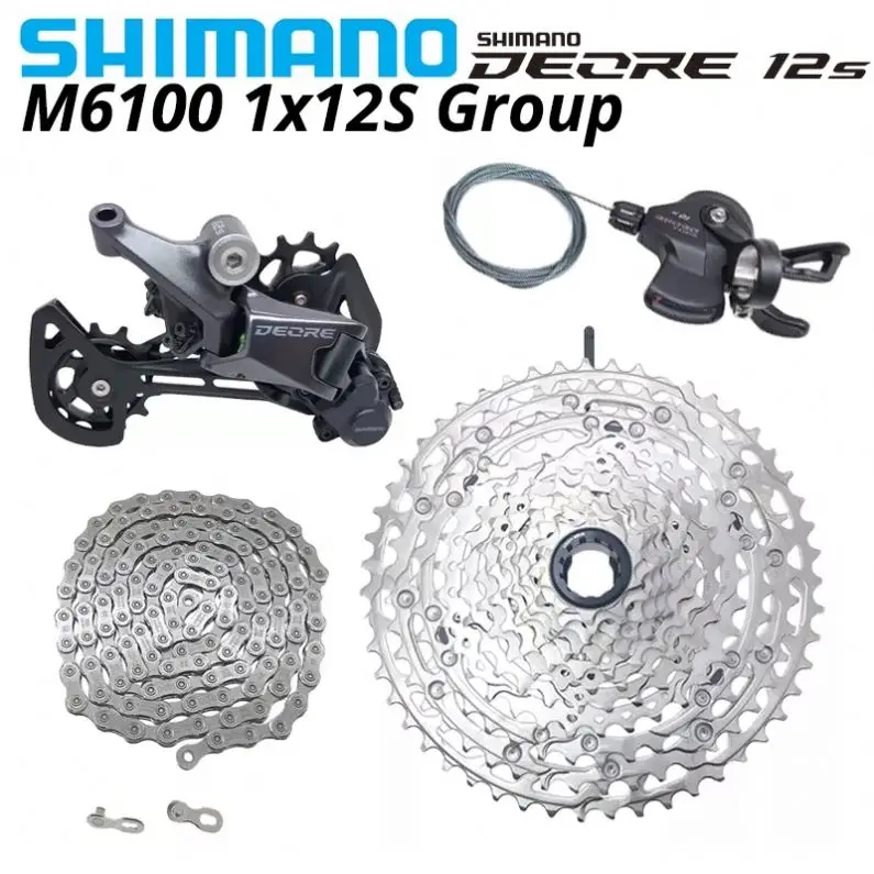 HLM SHIMANO Deore M6100 1X12 Speed derailleurs Groupset 12 speed shift lever CN M6100 Chain Flywheel RD Cassette Chain