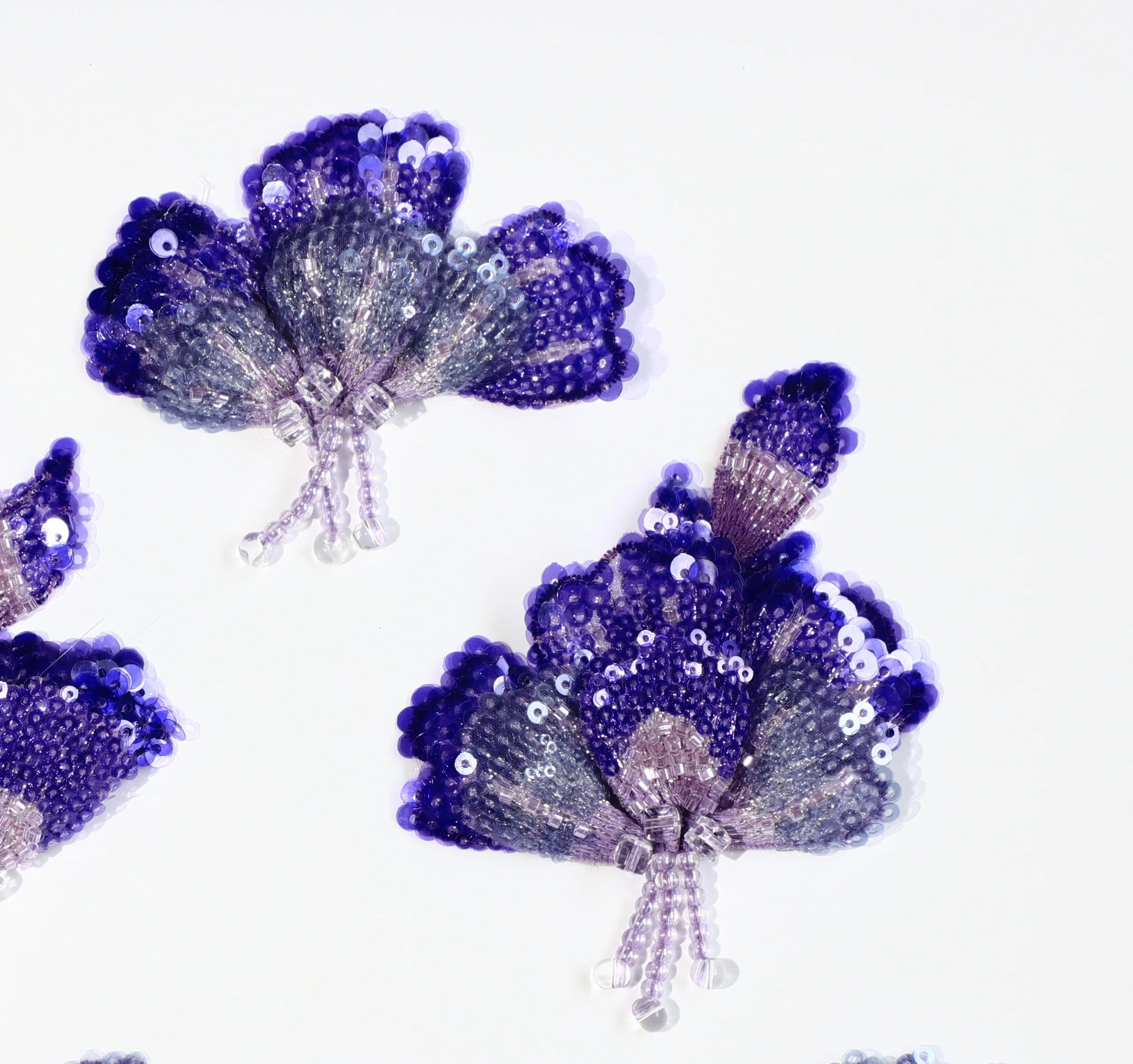 Purple Customize luxury 3D Butterfly Patches accessories Applique for Fashion Children Dresses