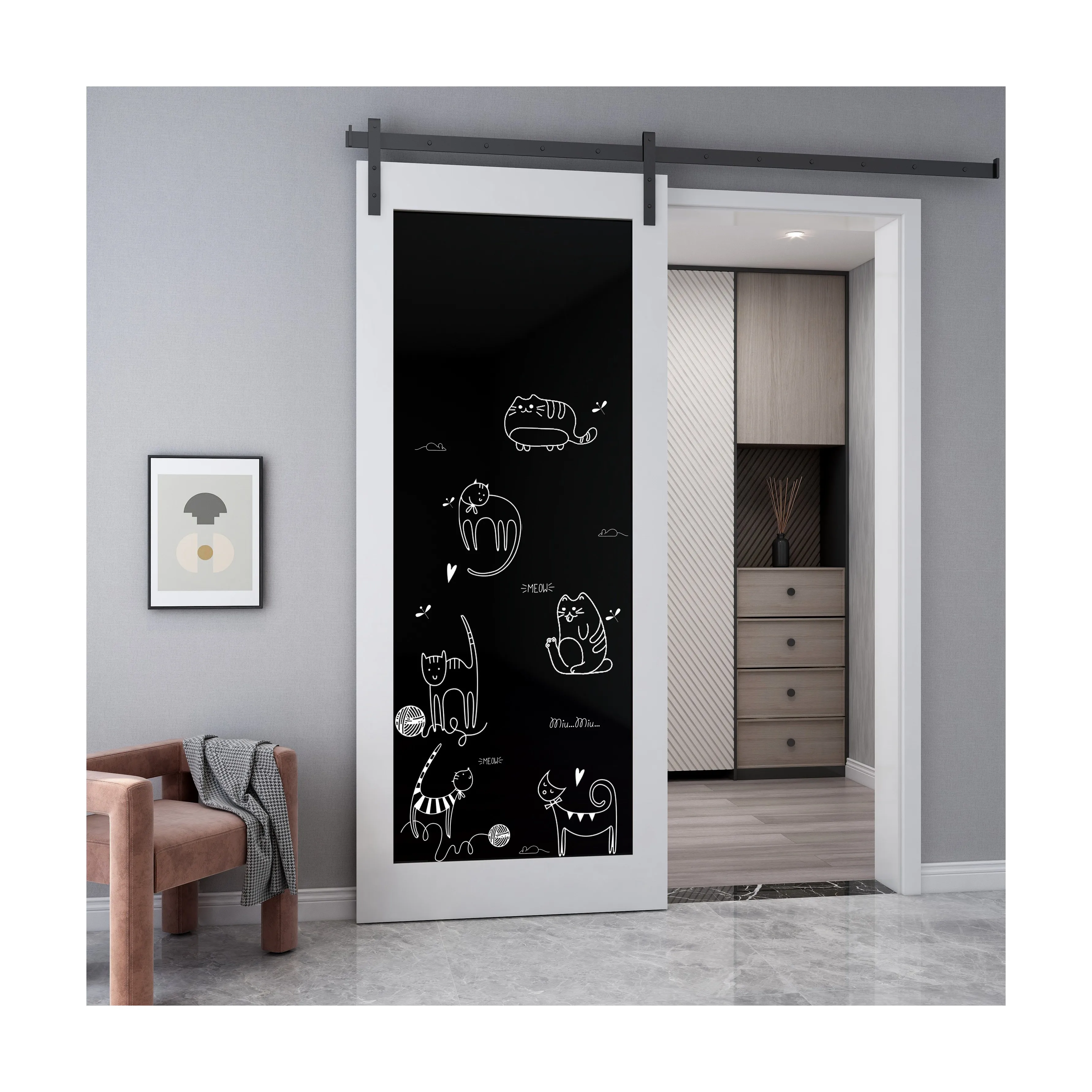 Modern Wood Sliding Doors House Office Villa Interior Room Wooden Barn Door Design