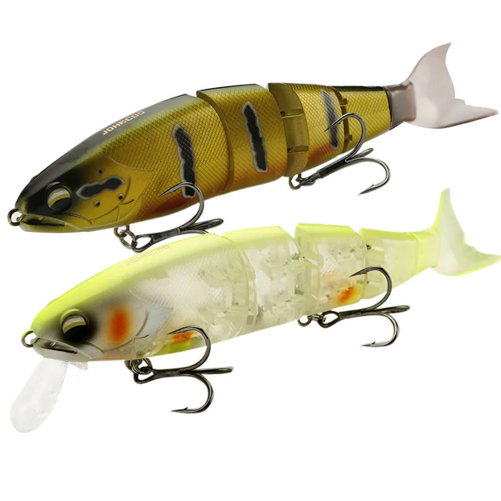 JOHNCOO Swimming Bait 4 Sections Jointed Fishing Lure Floating Hard Bait Jerk Fishing Lure Bass Pike Minnow High Quality