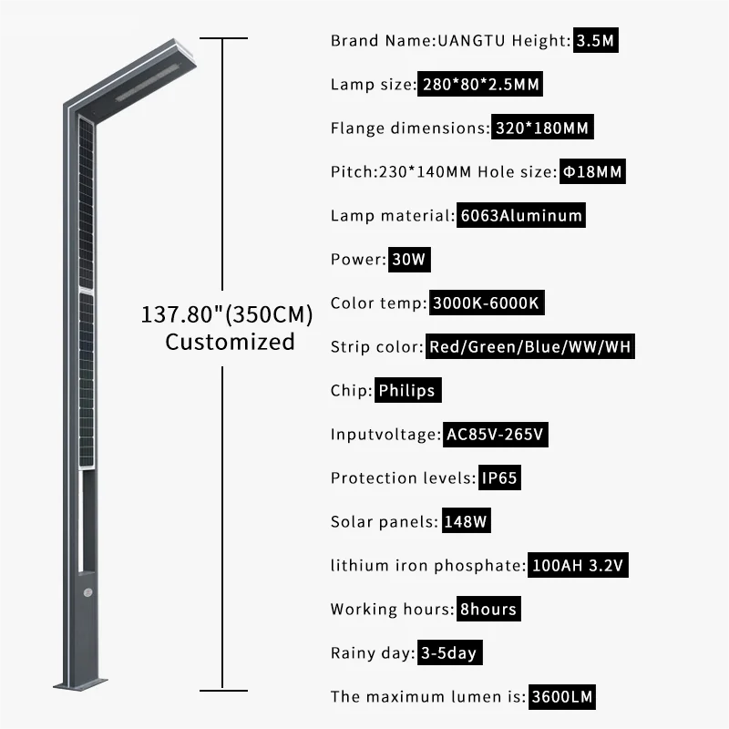 Outdoor LED lighting aluminum garden lamp poles for landscape garden decoration garden lights