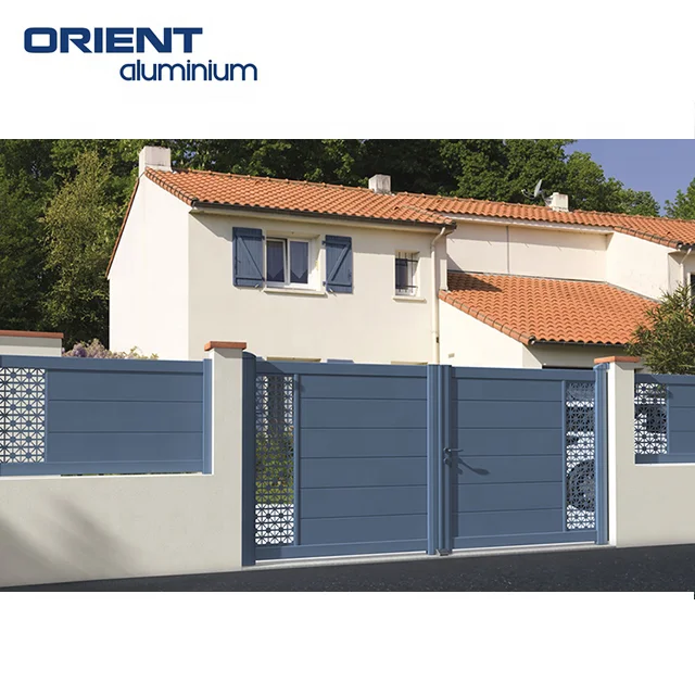 Outdoor Main Gate Designs Modern Private Metal Aluminum Automatic Swing Gate For House