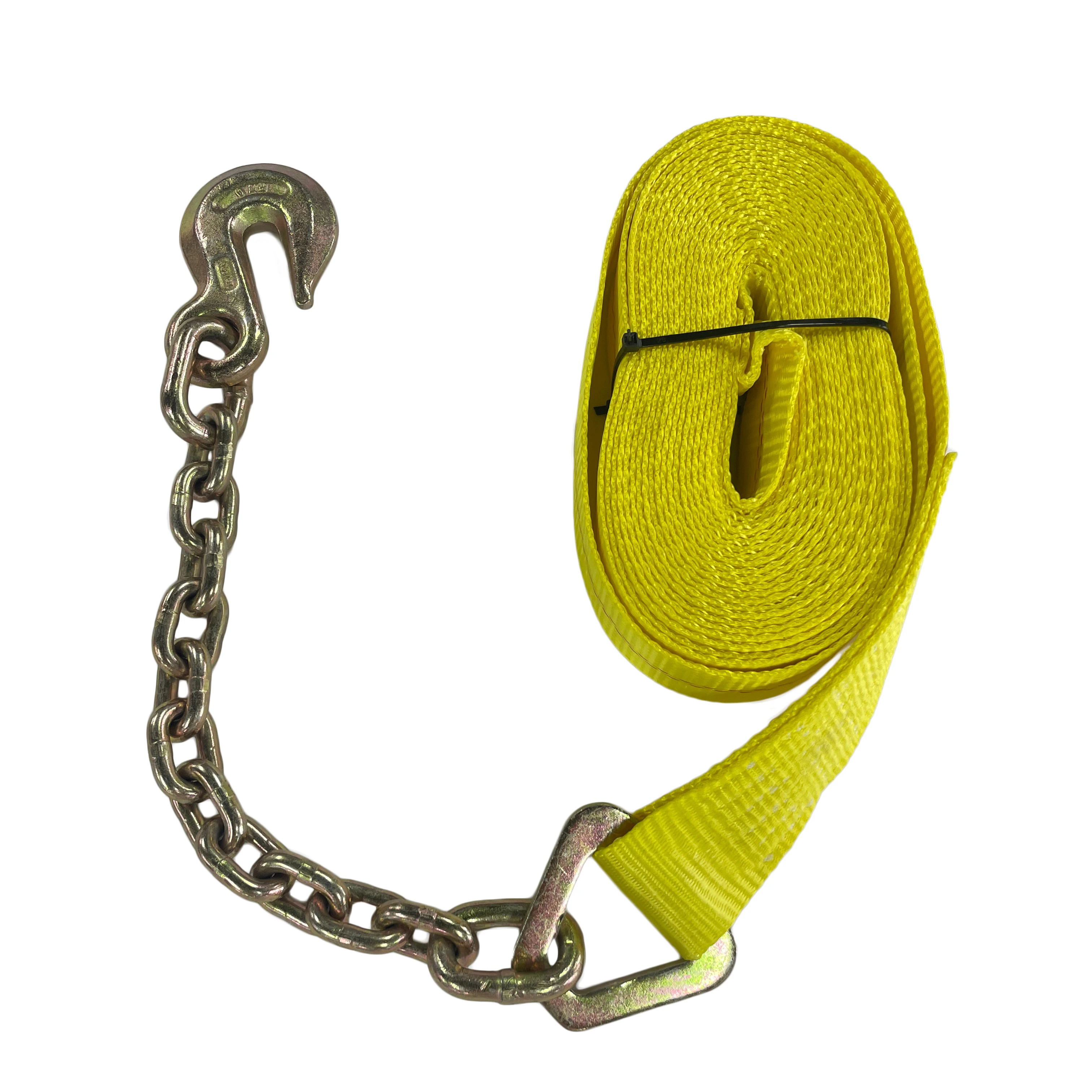 Hot-selling Winch Strap 2'x10000lbs with chain and Grab Hook  for Cargo Lashing