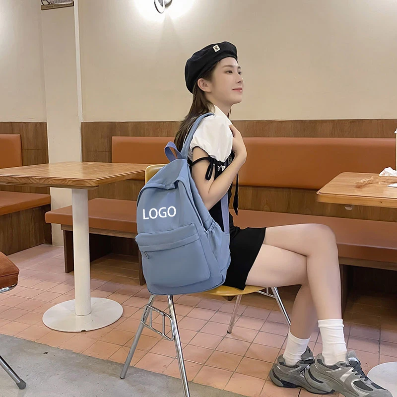 Custom Brand Logo Multi Pockets College Students Bookbag Schoolbag Casual College College Backpack Casual Daypack